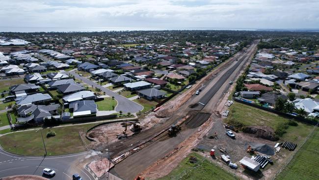 Boundary Rd extension drone image from Kawungan Way.