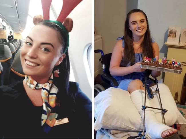 Flight attendant Eden Garrity was pushing a trolley when the aircraft she was on from Cuba to Manchester entered a violent Atlantic hail storm.