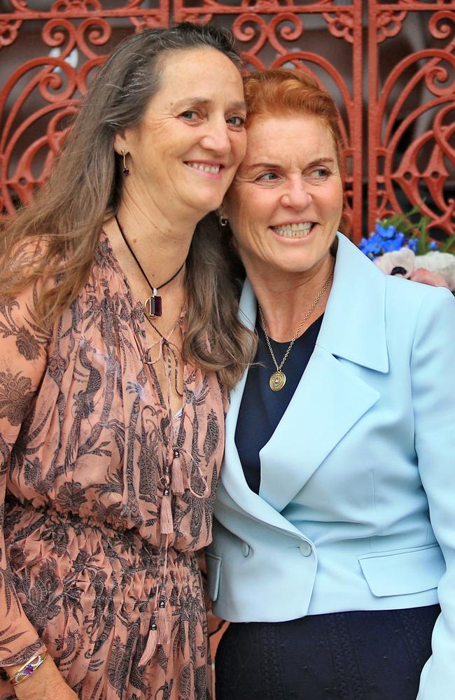 ‘Mad about Australia’ ... Fergie with sister Jane in Sydney for the 120th anniversary of the SCG's Ladies Pavillion in 2016.