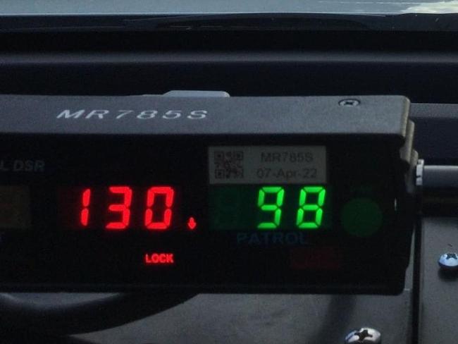 The 26-year-old has lost his licence for 3 months after being caught speeding at 130km/h.