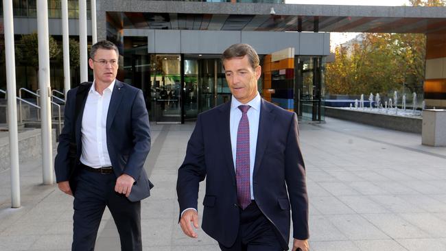 CBA chief risk officer David Cohen leaving the banking royal commission in Melbourne yesterday. Picture: David Geraghty