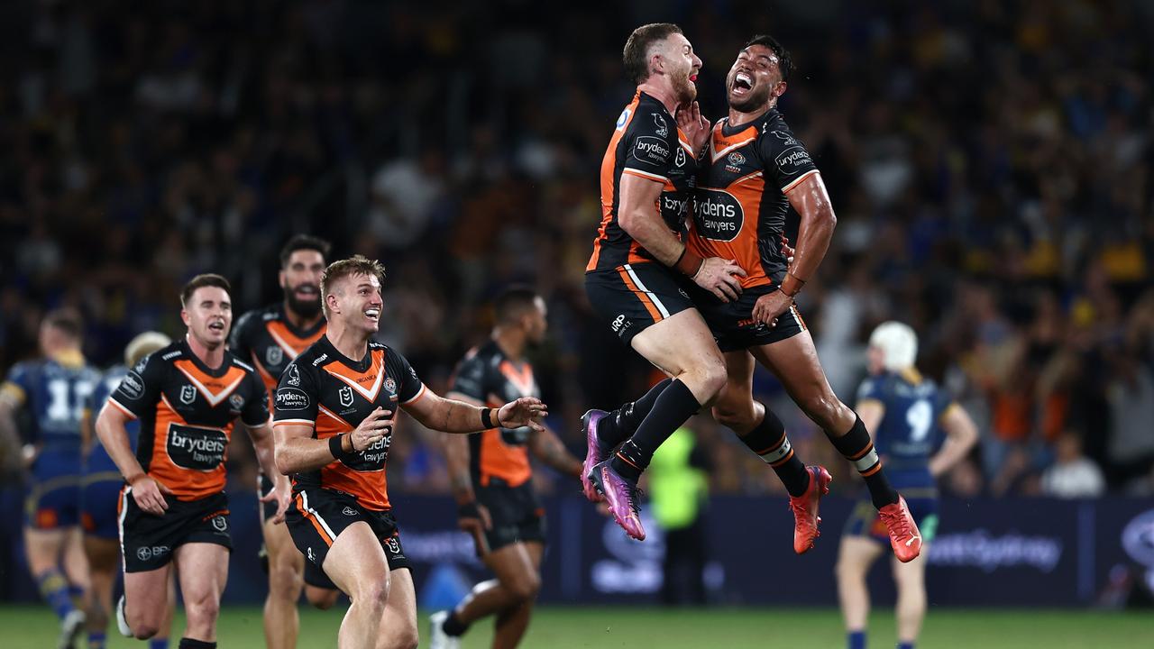 Can Wests Tigers back up their thrilling win against the Eels when they play the Rabbitohs this weekend? Picture: Matt Blyth/Getty Images