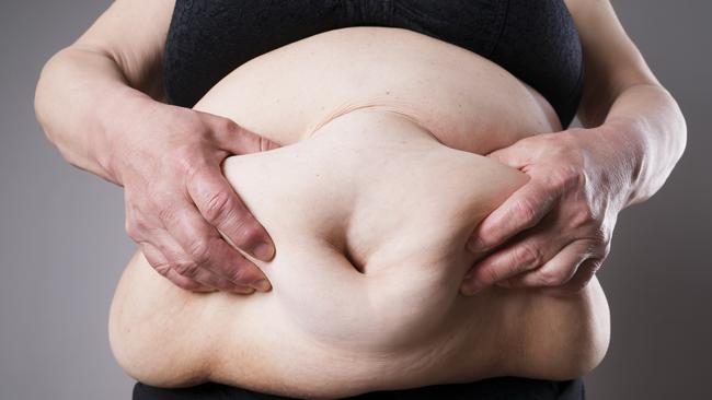 As fat shifts from the hips and bottom to the middle from the mid-forties onwards, it can result in the classic rounded middle “apple” shape and the dreaded “meno-belly”. Picture: istock