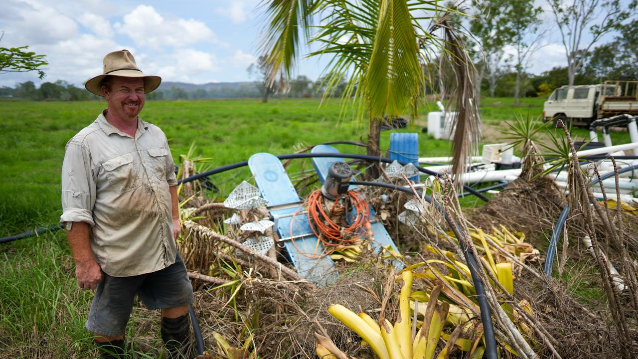 Rob Ingersoll cleaning up the farm in the wake of the flood. Picture: Nuno Avendano