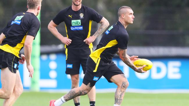 Dusty Martin has returned to training and will play ‘as soon as possible’. Picture: David Crosling