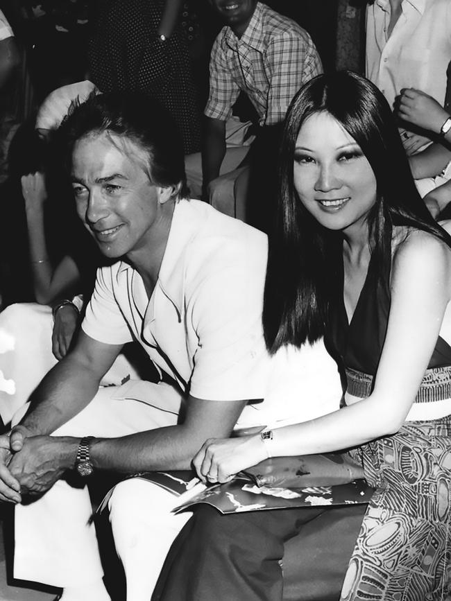 Don Dunstan and wife Adele Koh at a Rod Stewart concert. Picture: News Corp Australia and Dunstan Collection, Flinders University Library.