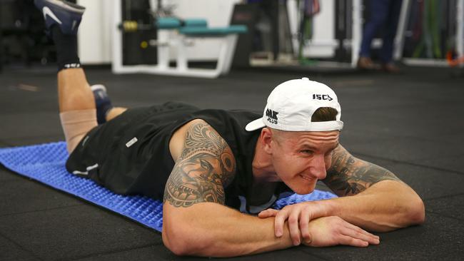 Hartlett in action doing one of his rehab exercises. Picture: Sarah Reed