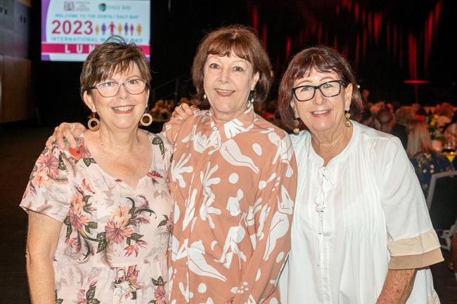 Glenys Steward, Denise Hill and Lizzie Lally at the Zonta Club of Mackay Inc International Women's Day Luncheon at the MECC Sunday March 5 2023 Picture: Michaela Harlow