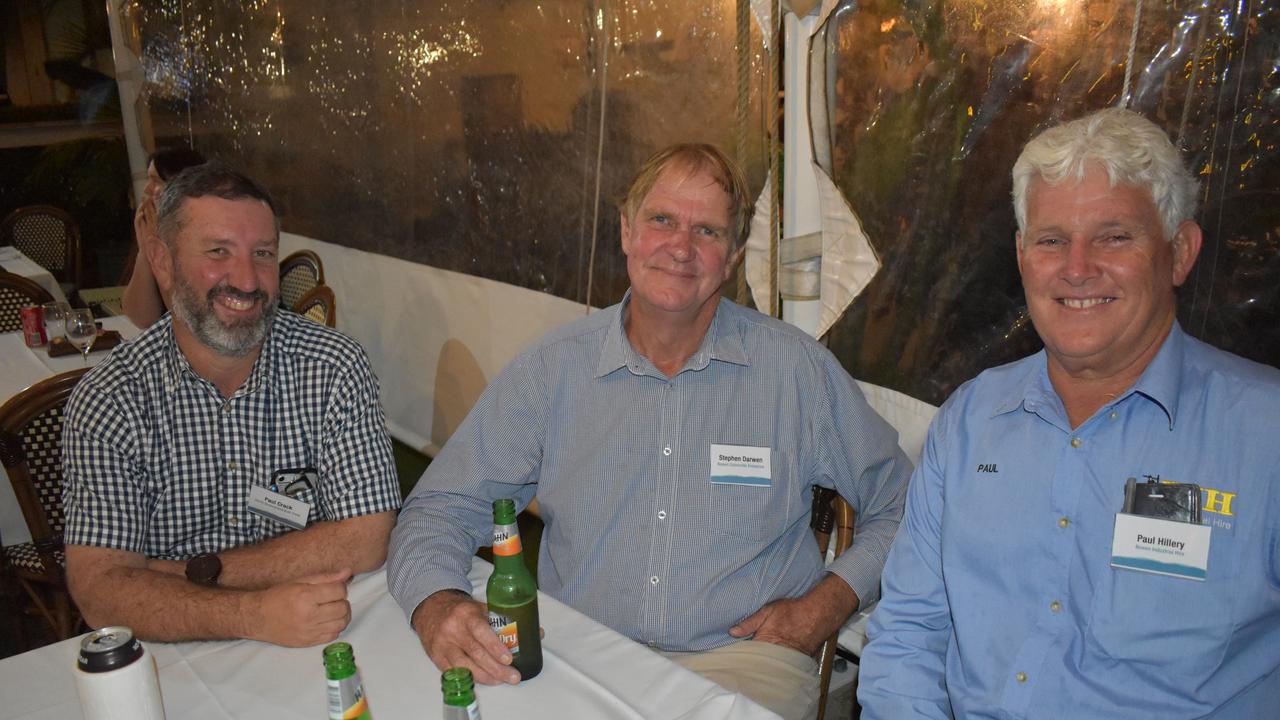 Paul Crack of NQBP, Stephen Darwen of Bowen Collinsville Enterprise, and Paul Hillery of Bowen Industrial Hire at the Reconciliation in Action event at Grand View Hotel, Bowen. Picture: Kirra Grimes.