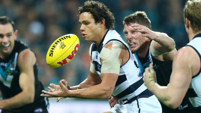 Could Port Adelaide make a powerplay for Geelong midfielder Steve Motlop? Picture: Sarah Reed