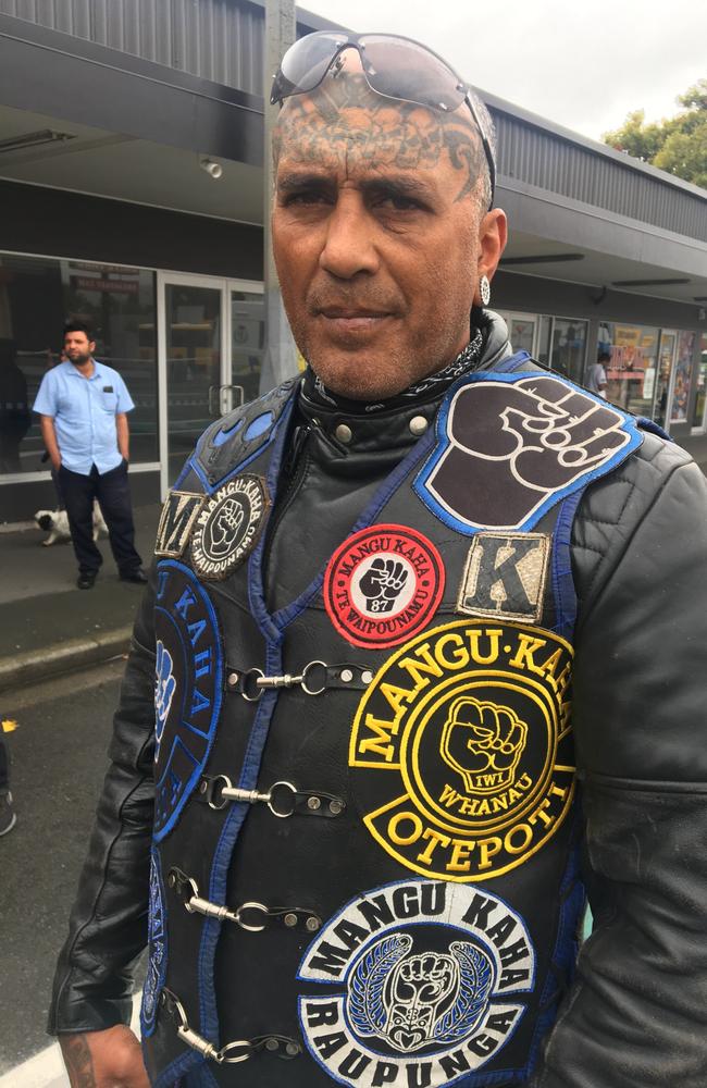 A Black Power spokesman, who declined to give his name, outside the Linwood Masjid Mosque police cordon. Picture: Charles Miranda 