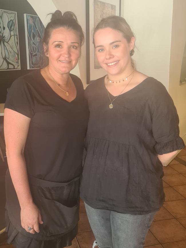 Owner of Parisi’s restaurant, Simone Ellery and casual employee, Olivia Ottens. Picture: Lucy Rutherford