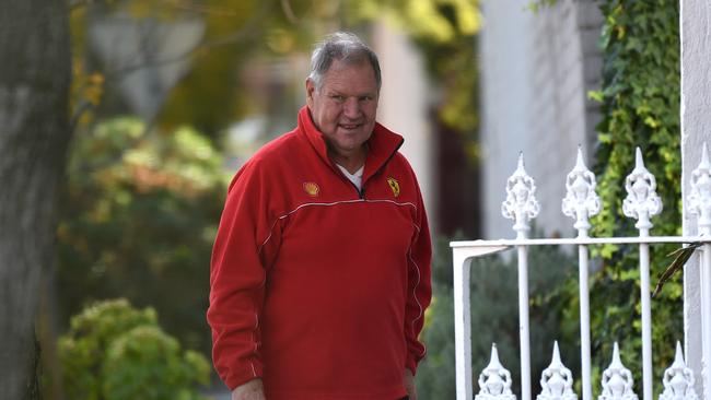 Disgraced ex Lord Mayor Robert Doyle, leaves his South Melbourne home.  Picture: Nicole Garmston