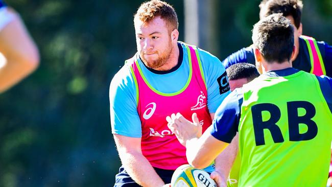 The Qantas Wallabies train at Wests Bulldogs Rugby Union Club, Brisbane. Harry Johnson-Holmes. Photo: Rugby AU Media/Stuart Walmsley