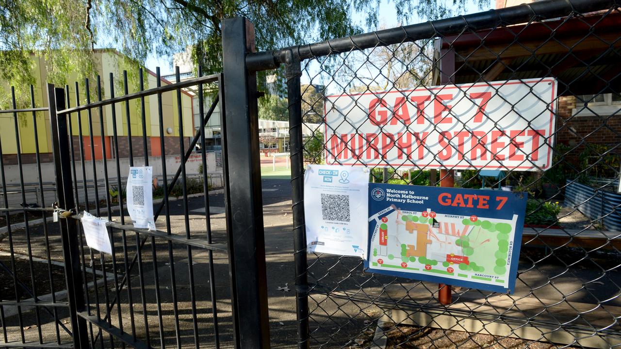 North Melbourne Primary School has been closed after two Covid infections were linked to the site. Authorities have now revealed the children have the more infectious Delta strain. Picture: NCA NewsWire/Andrew Henshaw