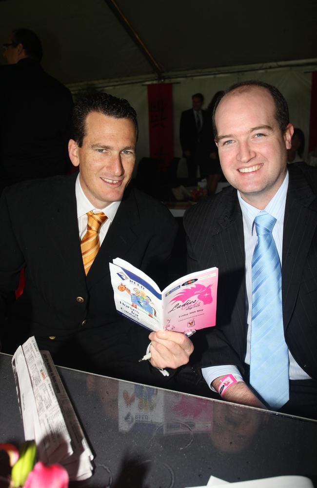 Travis Schultz and Shane Crew in 2008. Picture: Nicholas Falconer