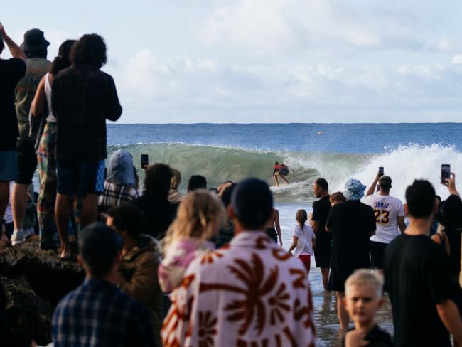 GOLD COAST, QUEENSLAND, AUSTRALIA - APRIL 27: Eight-time WSL Champion Stephanie Gilmore of Australia surfs in the Snapper World Champs Heat at the Bonsoy Gold Coast Pro on April 27, 2024 at Gold Coast, Queensland, Australia. (Photo by Cait Miers/World Surf League)