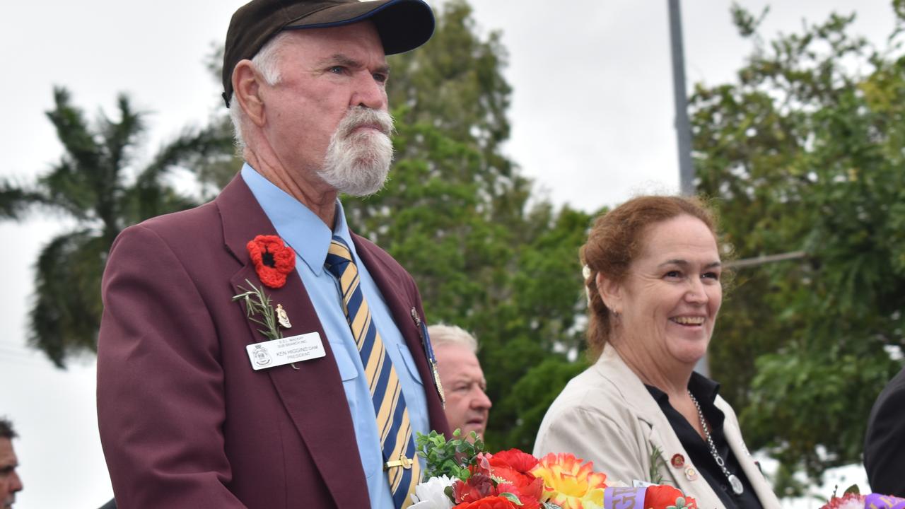 Mackay RSL sub-branch president Ken Higgins at the Mackay Anzac Day school march, April 25, 2022. Picture: Lillian Watkins