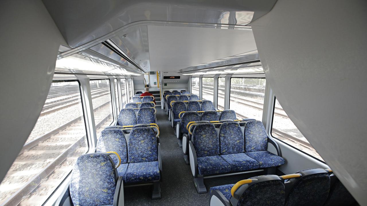 A completely empty train carriage (Well, other than the photographer).