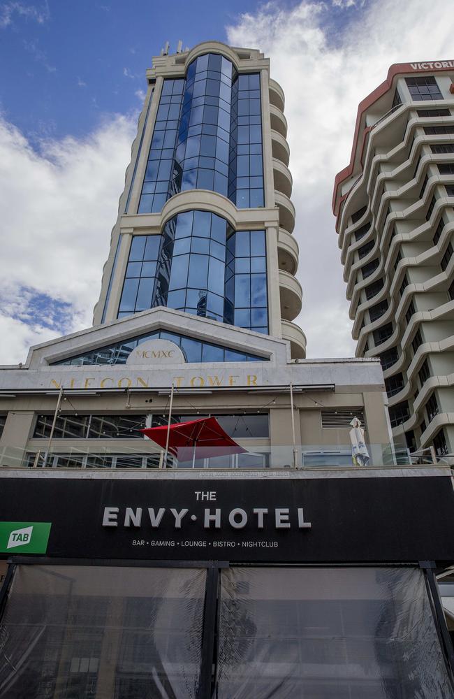 The Envy Hotel and Niecon Plaza, Broadbeach. Picture: Jerad Williams