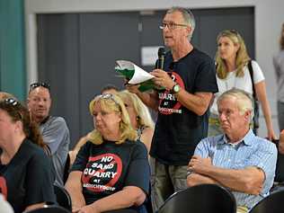 Public meeting for the proposed sand mine at Maroochydore last week. Picture: Warren Lynam