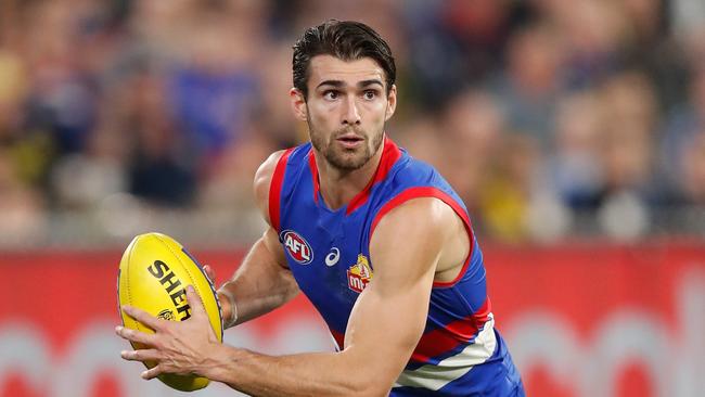 Easton Wood retires a Western Bulldogs champion. Photo by Michael Willson/AFL Photos via Getty Images