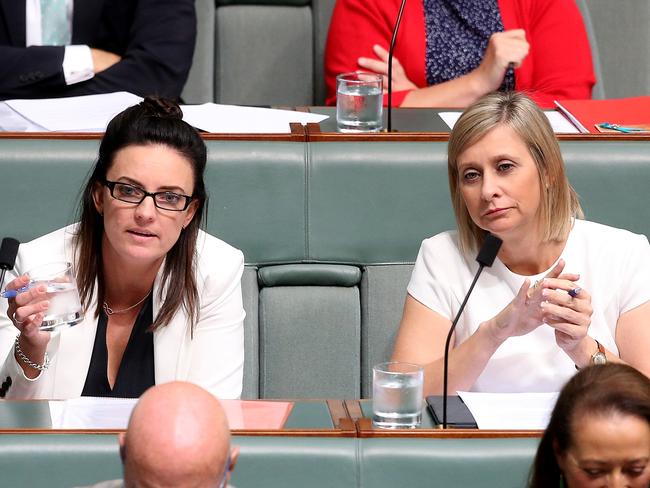 Emma Husar (left) in Parliament with Susan Lamb, allegedly made staff scared to go to work.