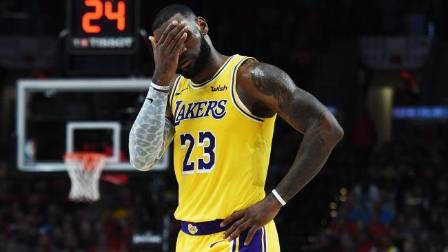 LeBron James during his debut for the Lakers.