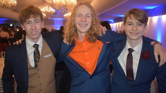 Patrick Eager, Finn Berkhout and Ty Fitzpatrick at Queensland Academies Creative Industries formal.