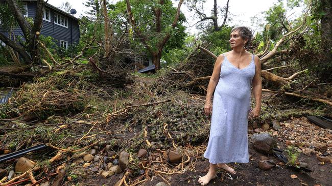 Wongawallan resident Lynnette Lynch has had her little piece of paradise damaged by the Christmas Day storms and destroyed by the flooding. Photo: Adam Head