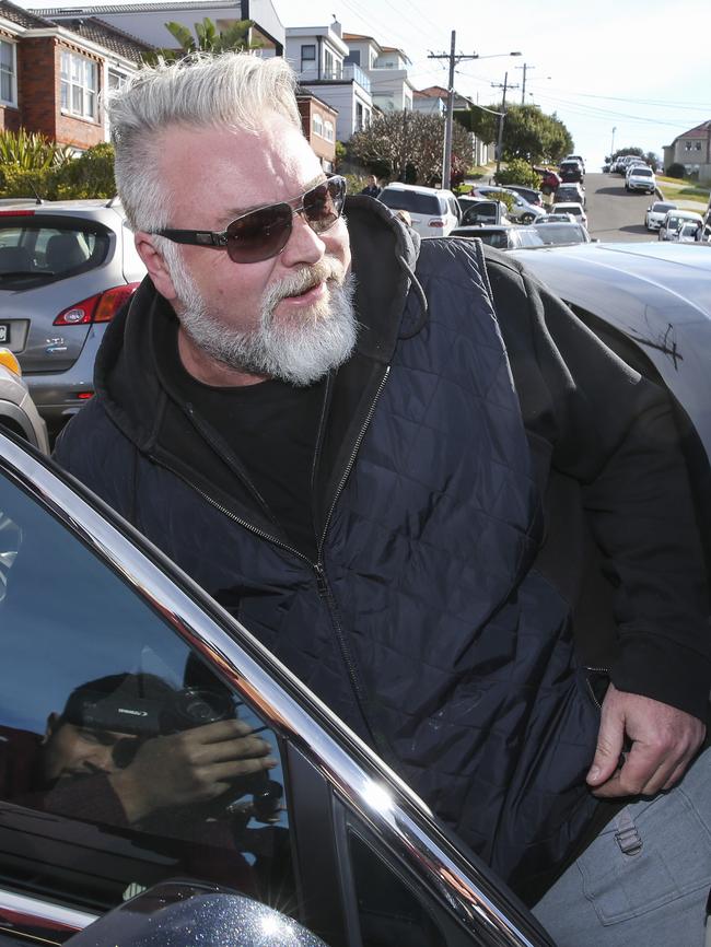 Kyle Sandilands turned up at John Ibrahim’s house as police searched the property. Picture: Justin Lloyd.