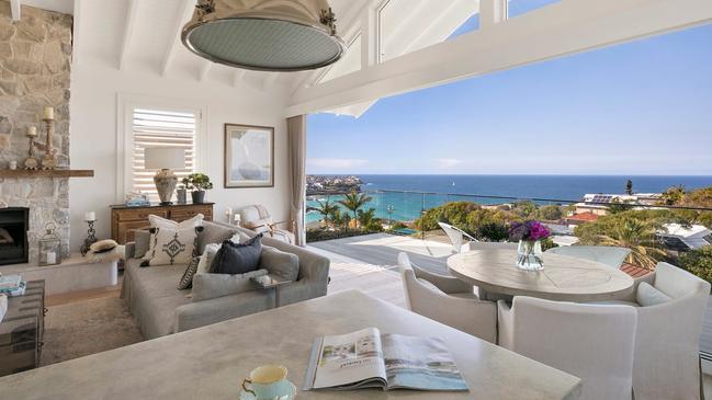 Hutton’s Bronte home has glorious views out to sea.