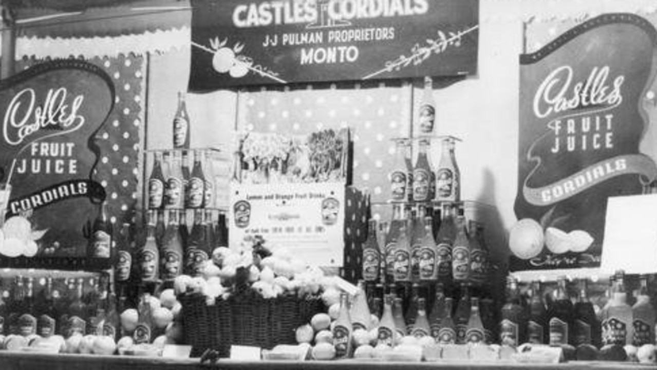 The 2024 Monto Show will reflect on the years gone by. Exhibition display of 'Castle Cordials' at Monto Show, 1951.