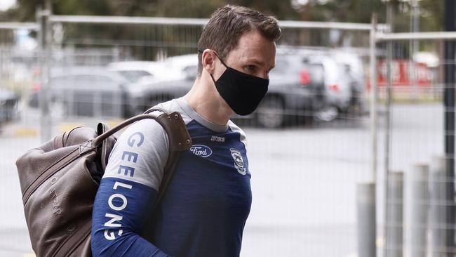 Patrick Dangerfield arriving at Cats training on Tuesday. Picture: Daniel Pockett/Getty Images