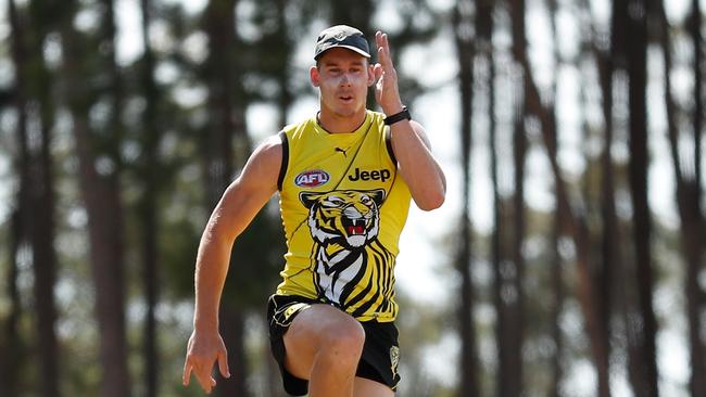 Tom Lynch going through his paces at Richmond’s pre-season training camp on the Gold Coast. Picture: AFL Media