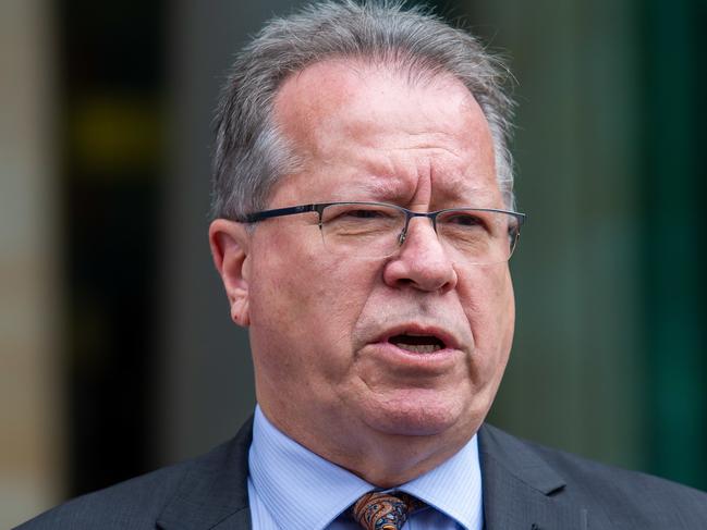 Ian Yates Chief Executive COTA Australia speaks to media after giving evidence at the Royal Commission into Aged Care, Commonwealth Courts in Adelaide, Monday, February 11, 2019. (AAP Image/James Elsby) NO ARCHIVING