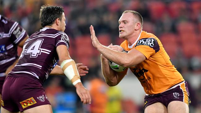 Matt Lodge played angry. Picture: AAP Image/Darren England