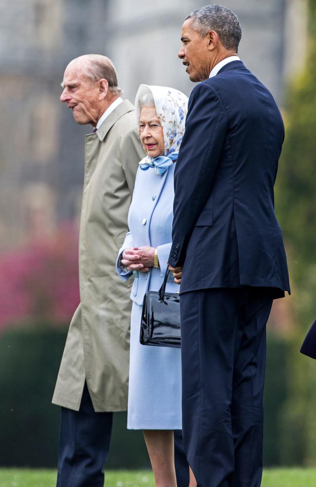 After being told that then-President Barack Obama had just met with the British, Chinese and Russian leaders, Prince Philip asked: “Can you tell the difference between them?” Picture: Jack Hill – WPA Pool/Getty Images