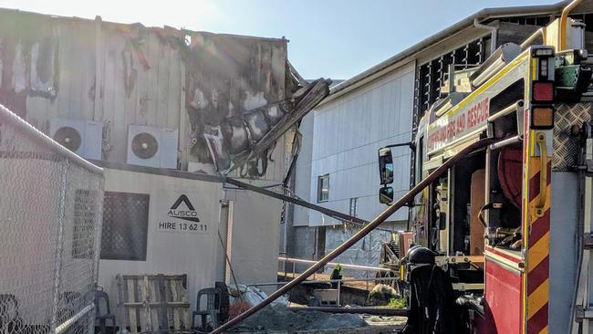 A large fire tore through Southport State High School in the early hours of Friday morning. Picture: Luke Mortimer