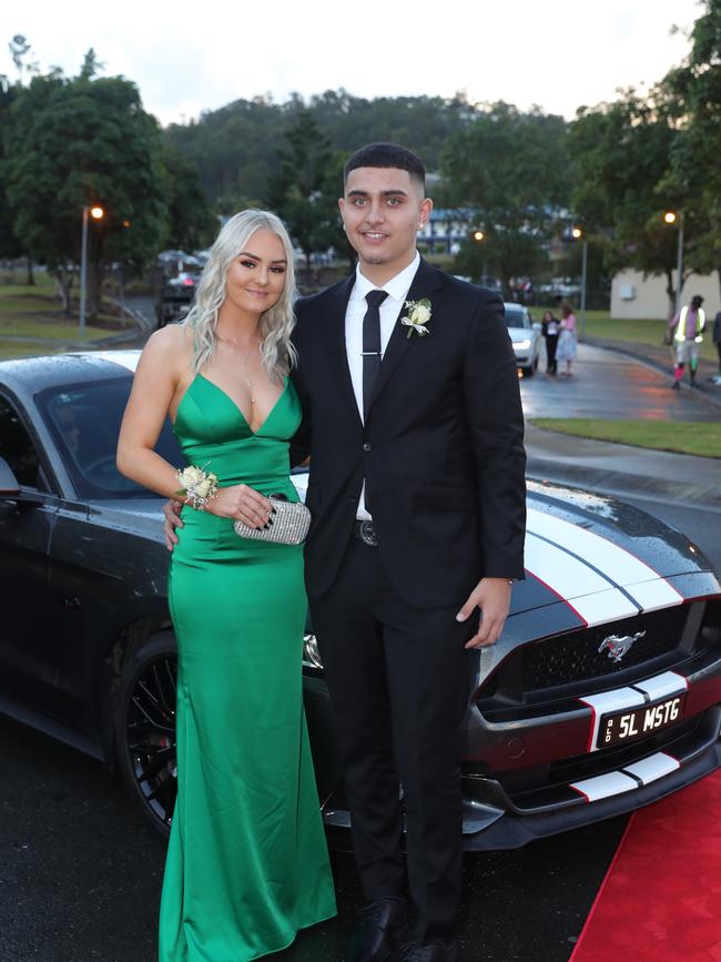 Pacific Pines High formal, at the school. Gemma Morris & Paris Graham Picture Glenn Hampson