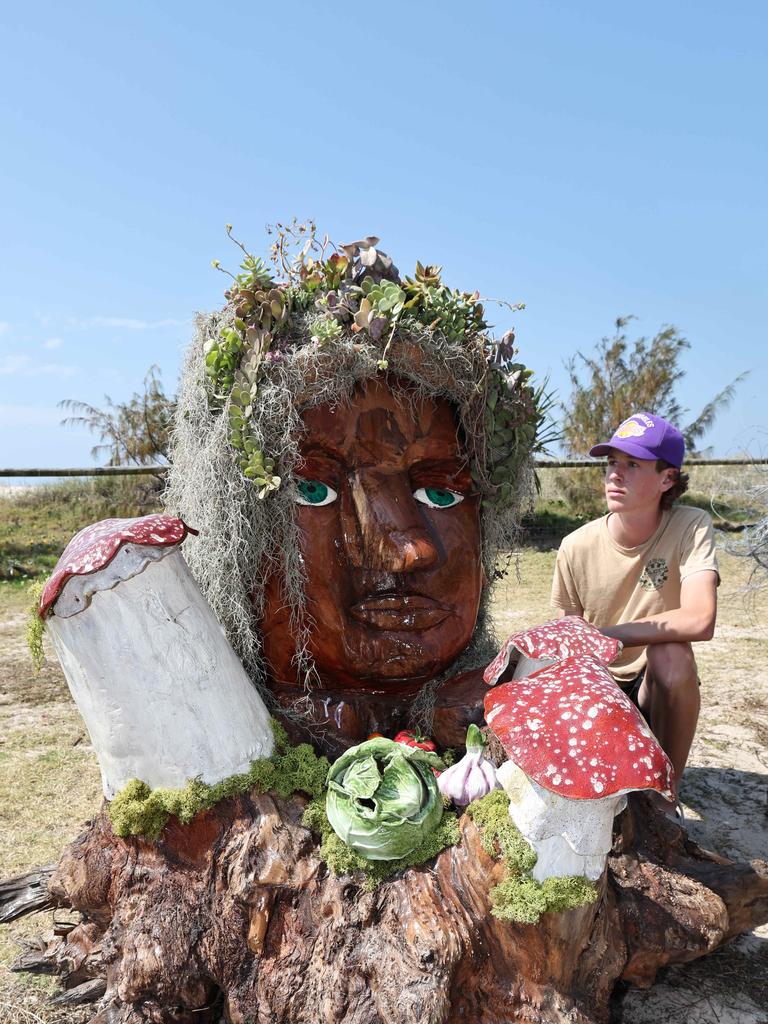 Swell Festival at Currumbin. Jacob Trigg from Brisbane with Ambivalence by Georgia Furniss. Picture Glenn Hampson