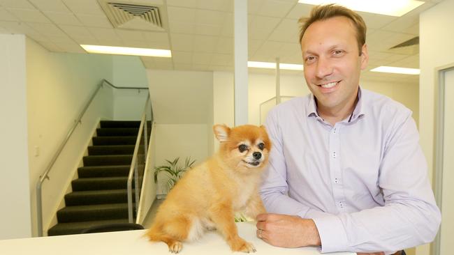 NVL MD Tomas Steenackers with a puppy called Bear. Picture: MIKE BATTERHAM