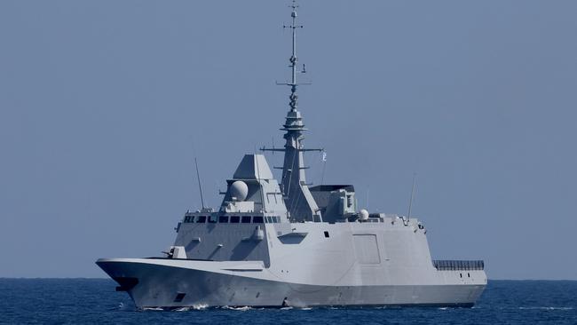 The French Languedoc frigate, which shot down two drones in the Red Sea that were heading towards it from Yemen's coast, just after the Iran-backed Houthi rebels threatened to attack any vessels heading to Israeli ports. Picture: AFP