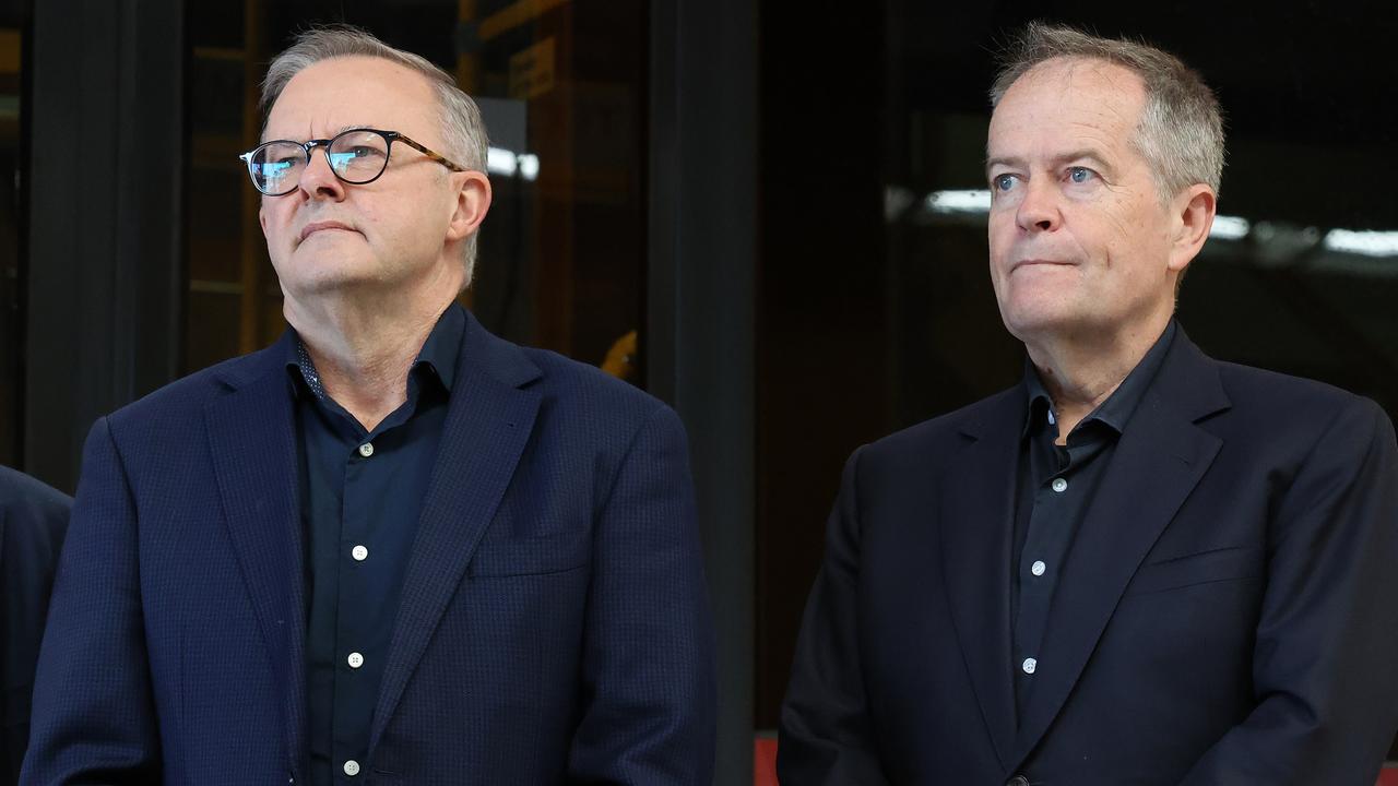 Labor leader Anthony Albanese and Bill Shorten. Picture: Liam Kidston