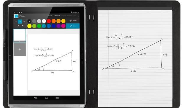 Pen writes on screen and paper