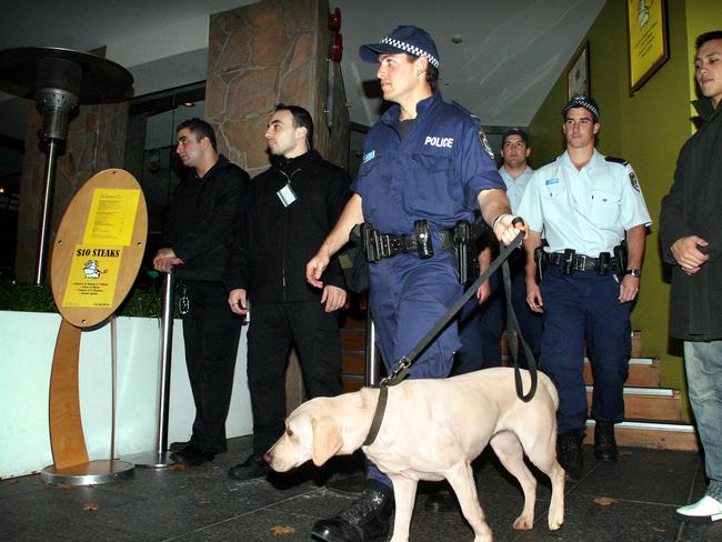 Police deployed sniffer dogs to prevent drug use in the Cross in 2005.
