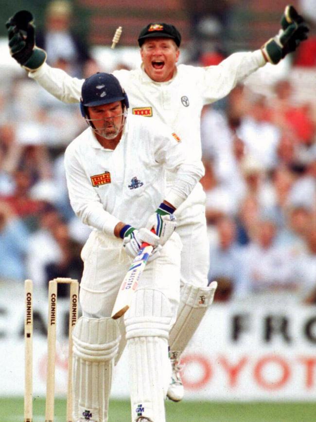 Mike Gatting cops a jaffa from Shane Warne in 1993.