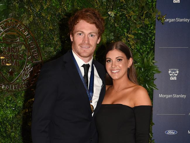 Gary Rohan and Madi Bennett at Geelong’s Best and Fairest earlier this year. Picture: Josie Hayden