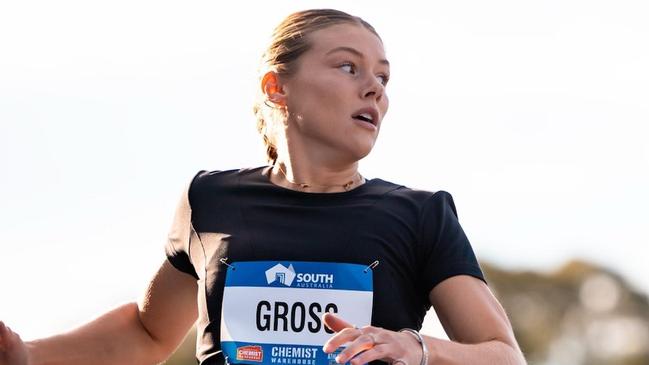 Mia Gross won the silver medal in the 200m at the national athletics championships in Adelaide. Picture: Supplied.