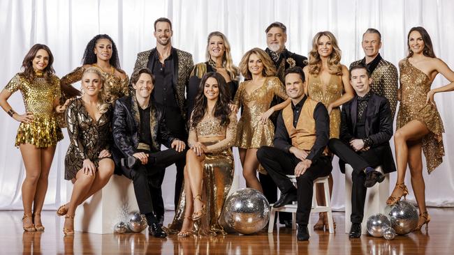 Actor Virginia Gay, back row centre, with fellow contestants on the upcoming season of Channel 7’s Dancing With The Stars.